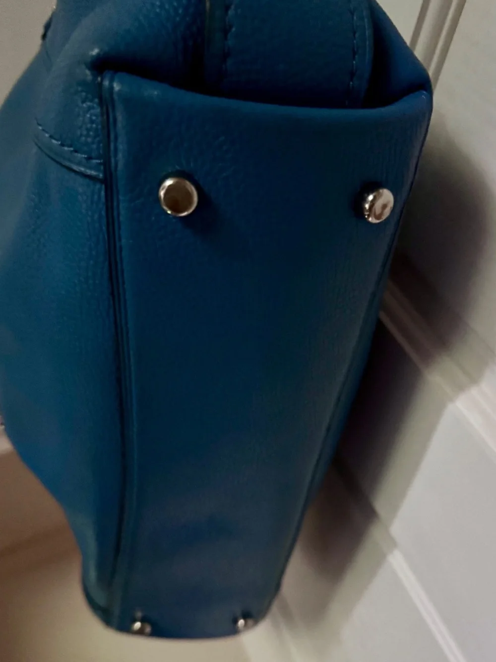 Coach Edie 31 51725 turnlock turquoise blue pebbled leather